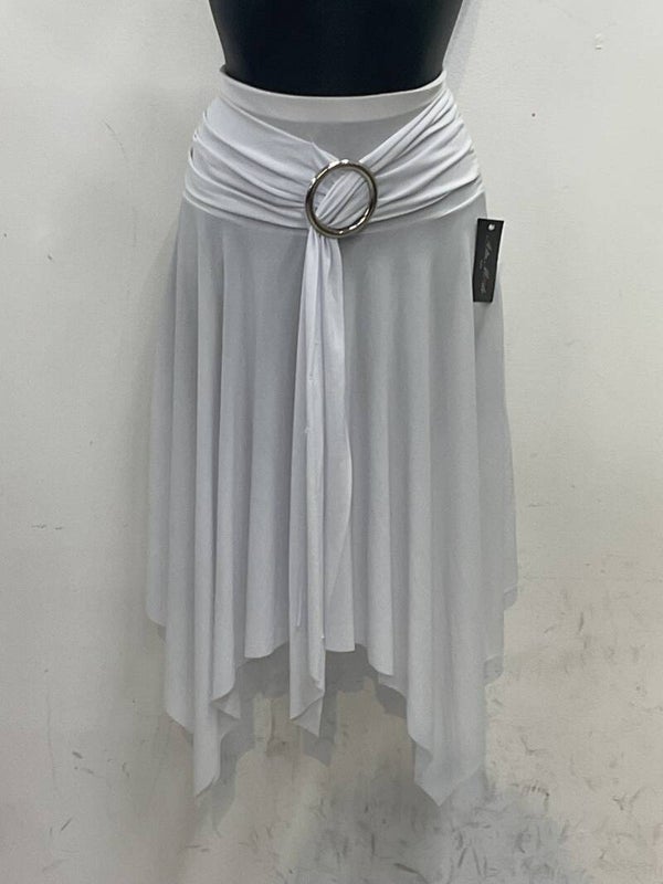 Gonna asimmetrica con dettaglio in argento