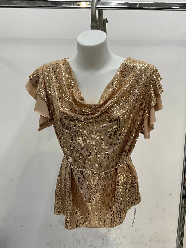 Maglia con scollo brillantinata
