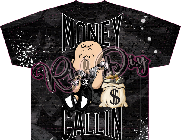Peanuts Money Callin Black Cat Retro 4 3D Tee Graphic