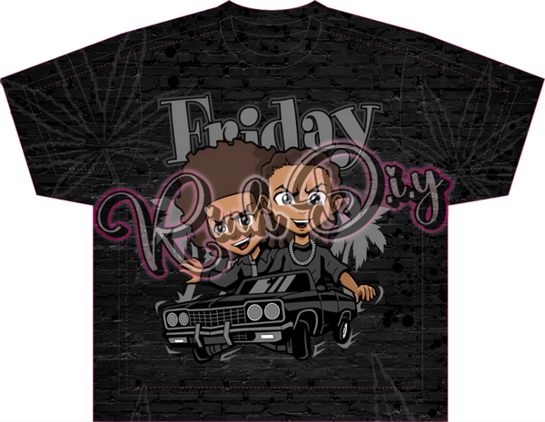 Friday Boondocks Black Cat Retro 4 3D Tee Graphic