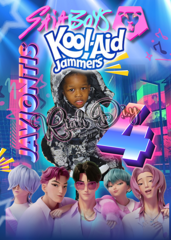 KPOP Saja Boys Juice Pouch Editable Graphic