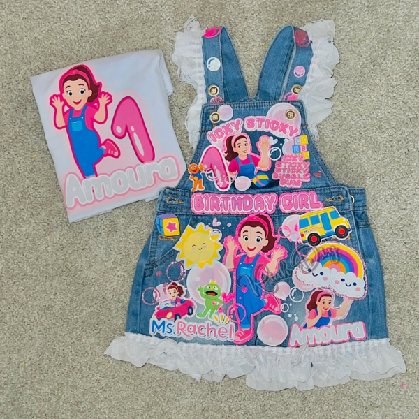 🎀✨ Girls’ Overalls/Skirtall & Shirt Set ✨🎀