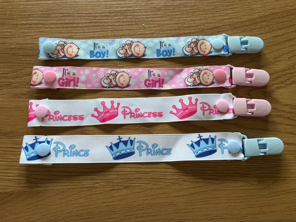 Speenkoord met lint boy/girl