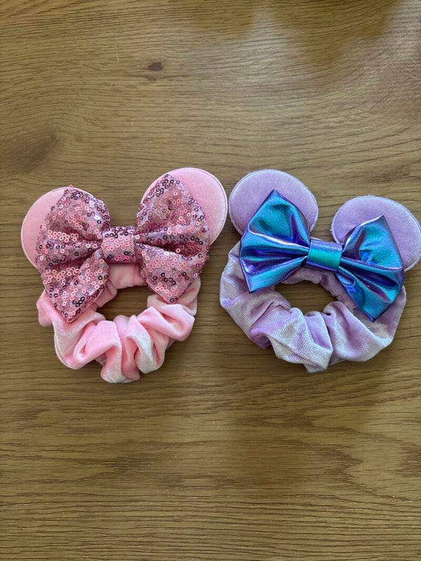 Scrunchie roze of paars