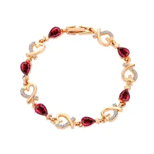 Hart Waterdruppel Stijl Armband Purperrood