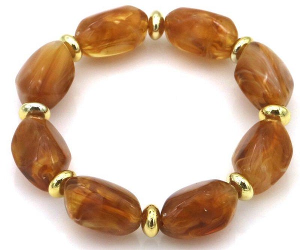 Resin Elastic Bracelet Brown dark