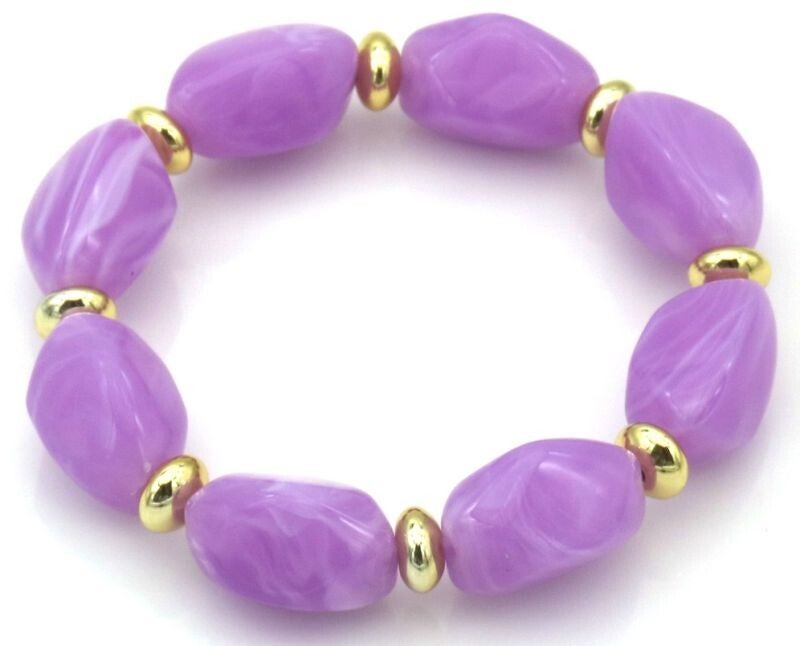 Resin Elastic Bracelet Purple