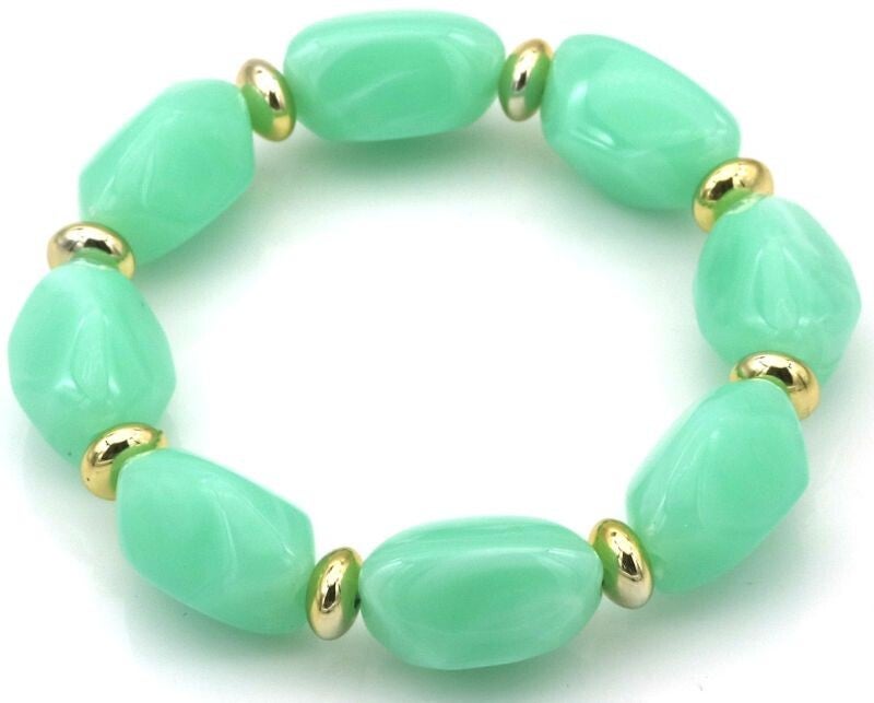 Resin Elastic Bracelet Mint