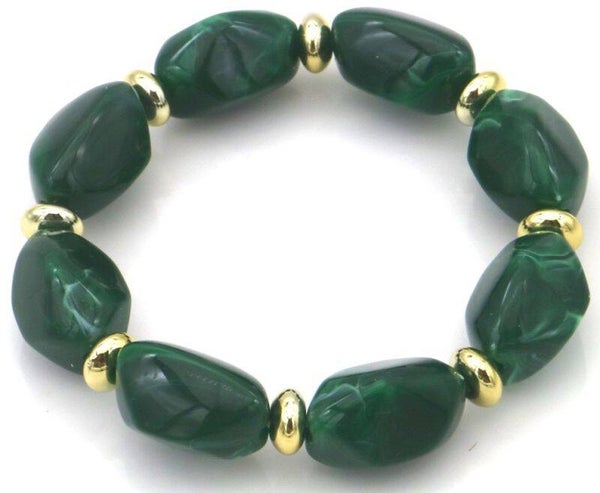 Resin Elastic Bracelet Green