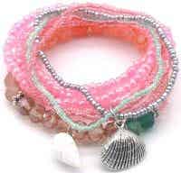 Bracelet Set Glassbeads Shell