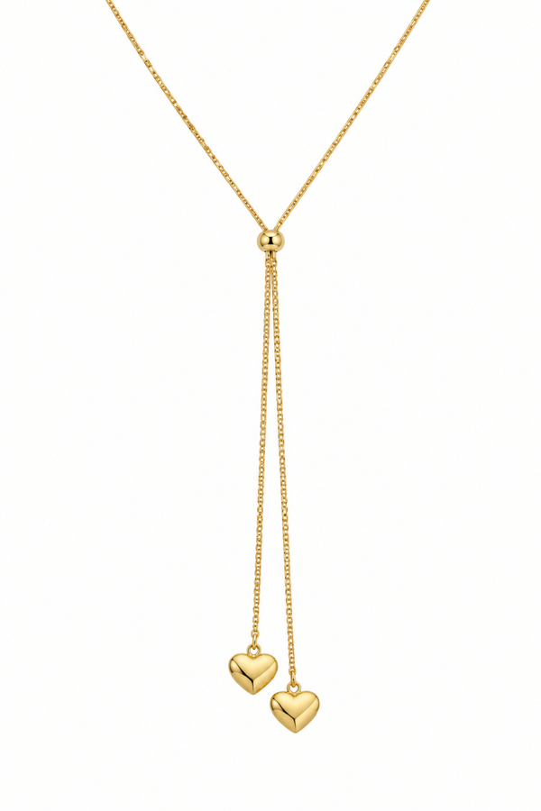 Y-Ketting Met Hart Goud