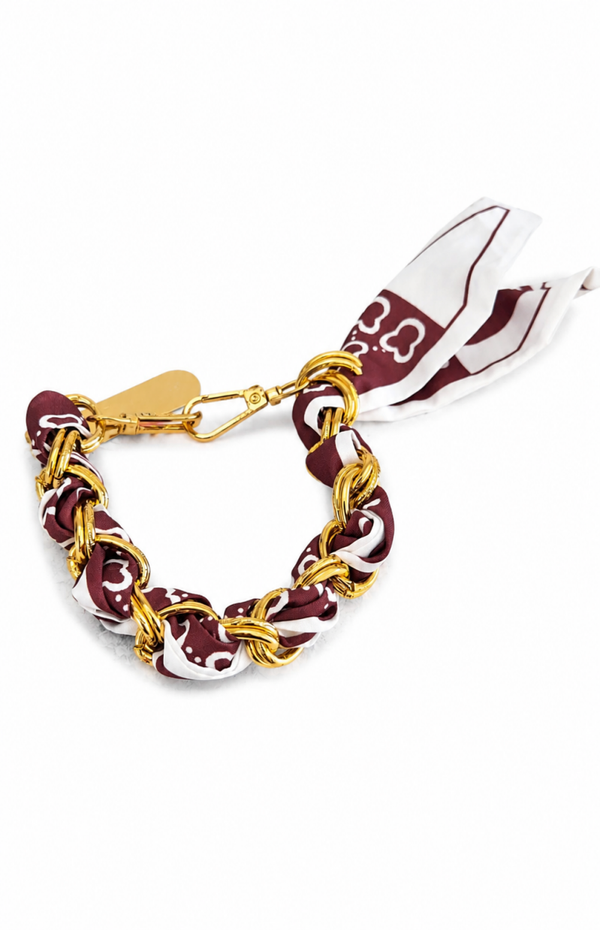 Phone Cord Bruin Beige Patroon