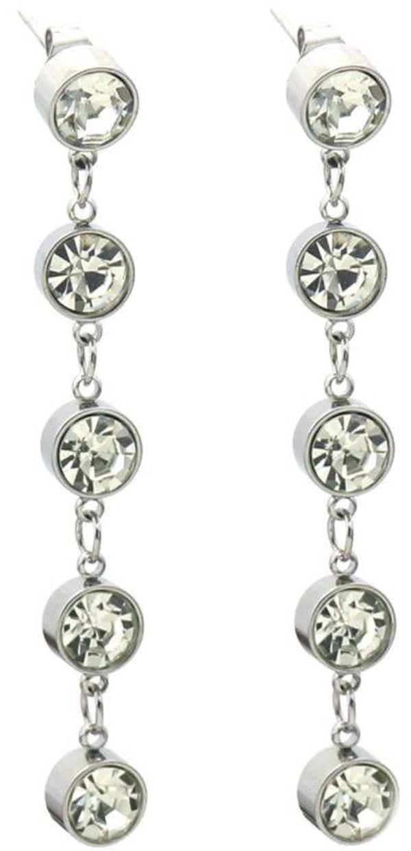 S. Steel Earrings Crystal