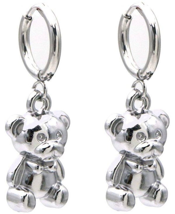S. Steel Earrings Bear Zilver