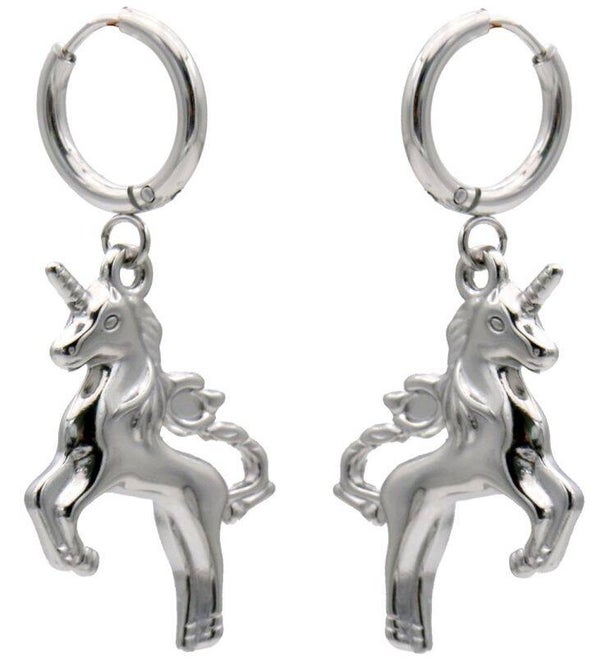 S. Steel Earrings Unicorn