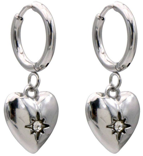 S. Steel Earrings Heart 2