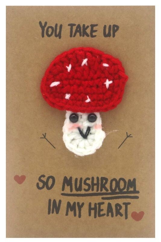 Positive Knitted Gift Card Mushroom