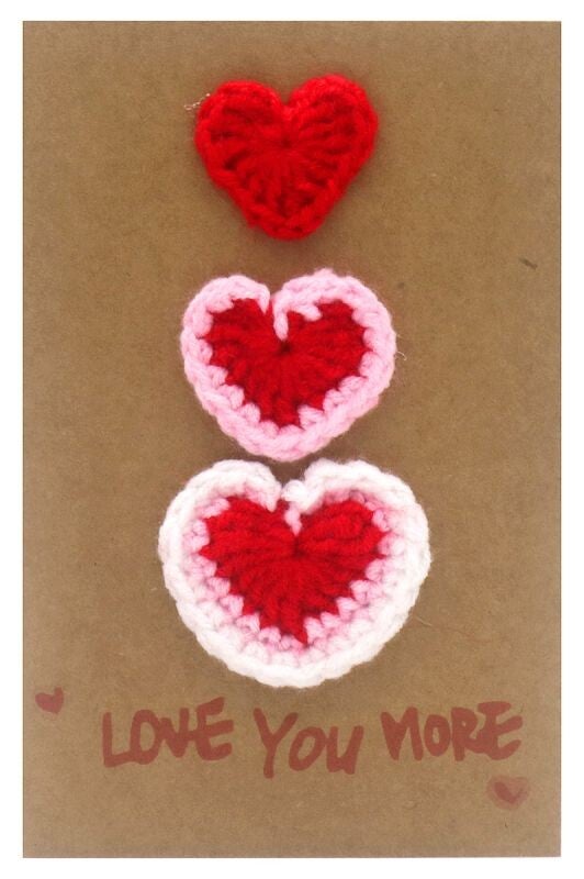 Positive Knitted Gift Card Hearts