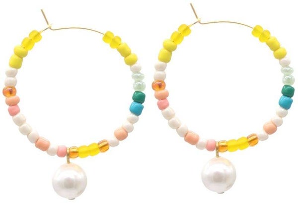 S. Steel Earrings Pearl 4