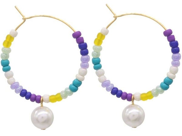 S. Steel Earrings Pearl 3
