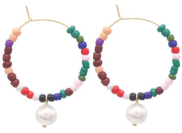 S. Steel Earrings Pearl 2