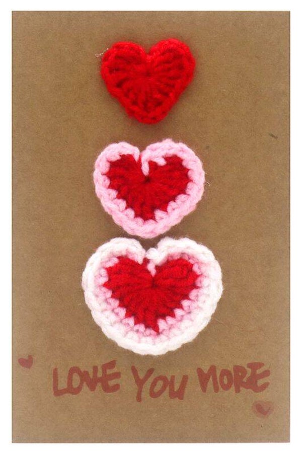 Positive Knitted Gift Card Hearts