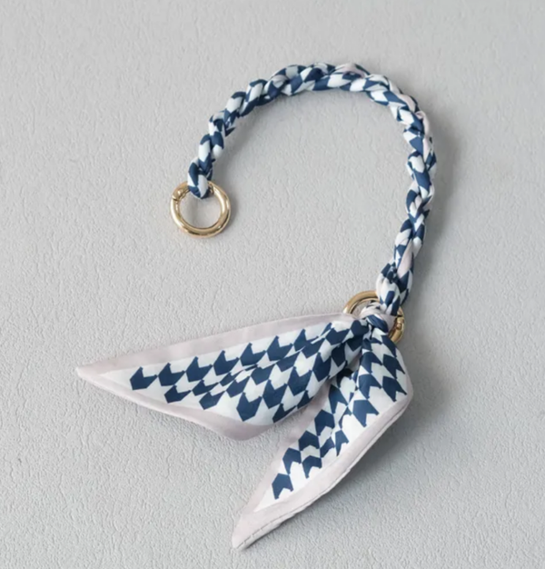 Telefoonkoord Blauw Wit Geometrisch
