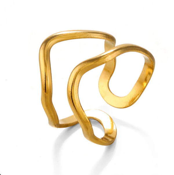 Onregelmatige Golf Ring Goud