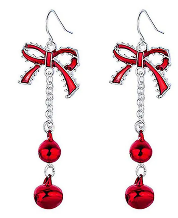 Oorbellen met Strik en Kerstballen Stijl 1