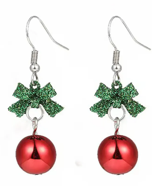 Oorbellen met Strik en Kerstballen Stijl 2