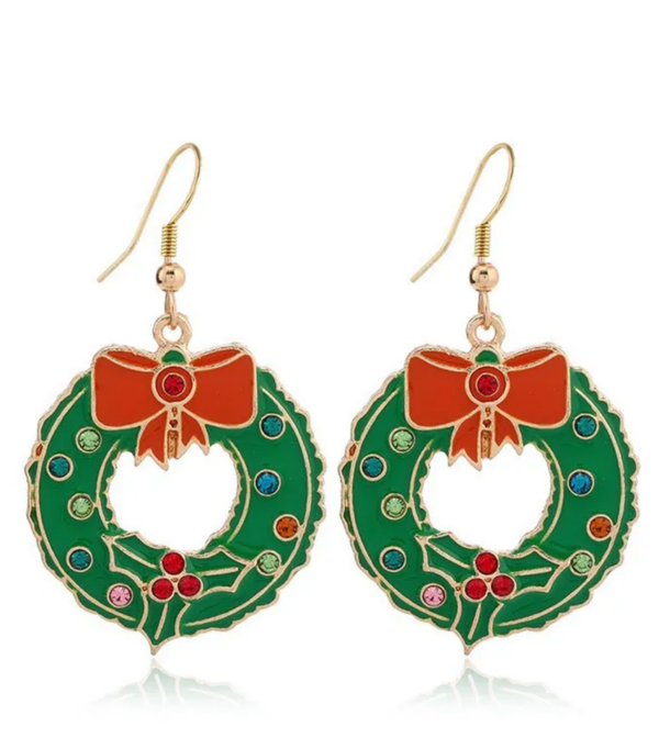 Oorbellen Kerstkrans