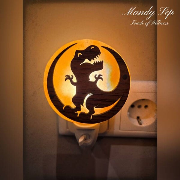 Nachtlampje - Zoutsteen Dino