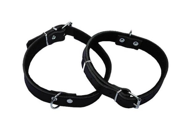 Leren halsband zwart