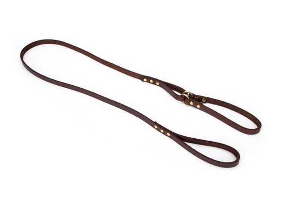Leather Double Loop Leash / Ringlijn