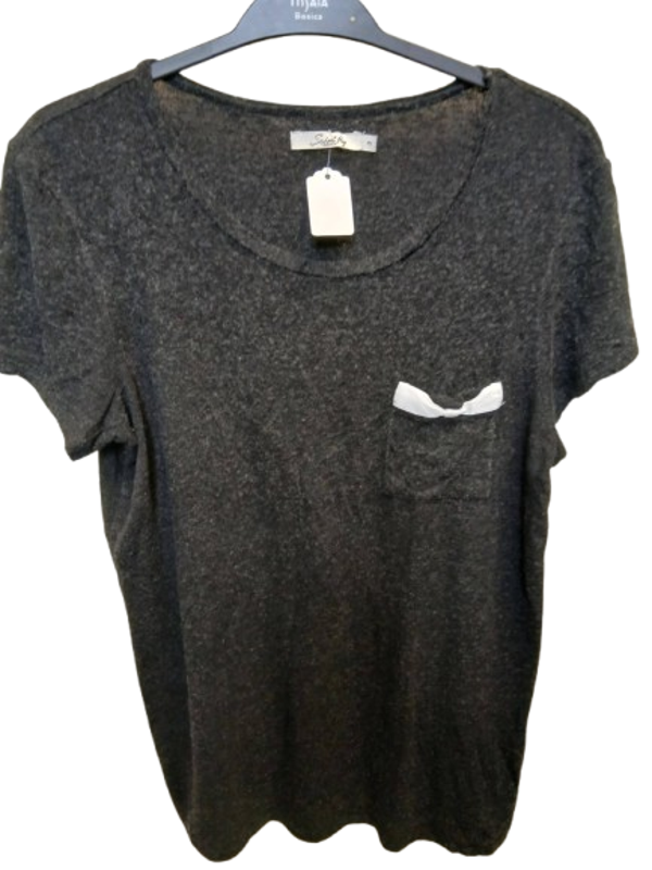 T shirt noir avec nœuds blanc taille M