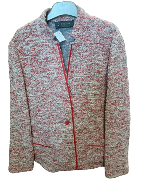 Veste en tweed rose et blanche taille 44
