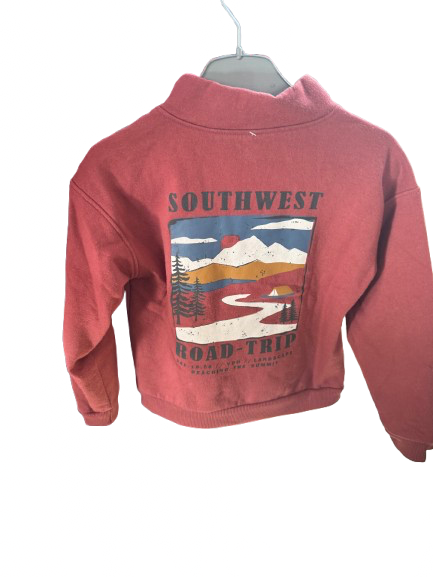 Pull rouille avec dessin dans le dos taille 6 ans