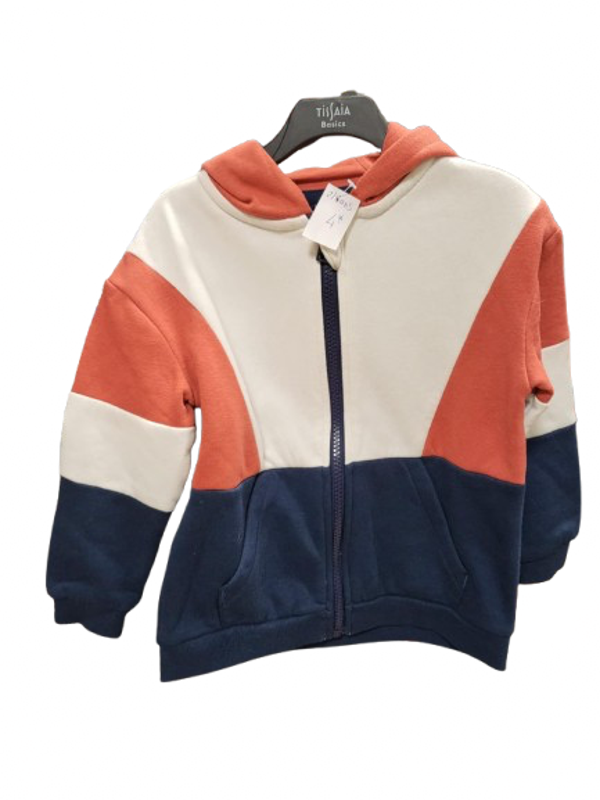 veste  orange blanc et bleu marine taille 3 ans