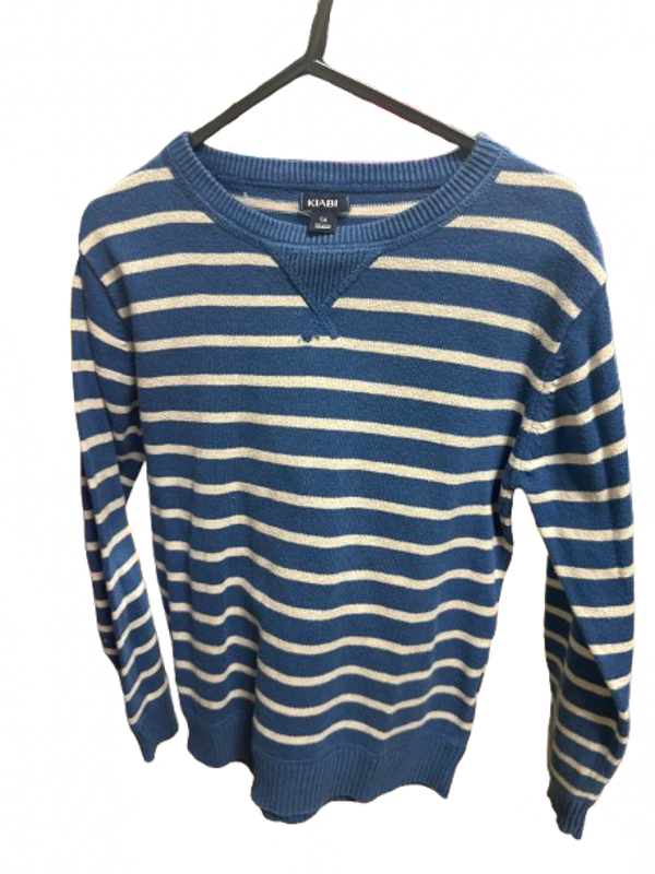 Pull bleu et blanc rayé taille 4 ans