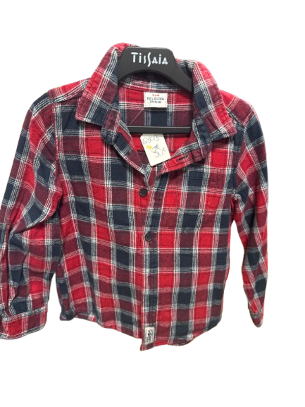 Chemise à carreaux rouge taille 3 ans