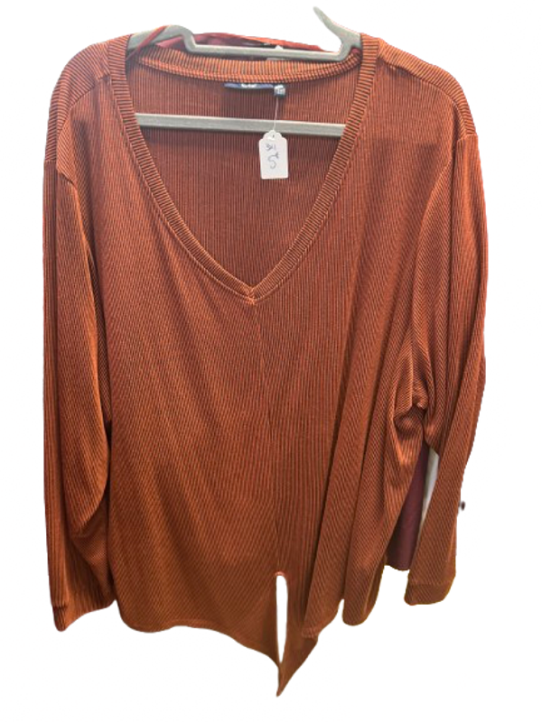 T shirt manche longue marron rayé taille 3XL