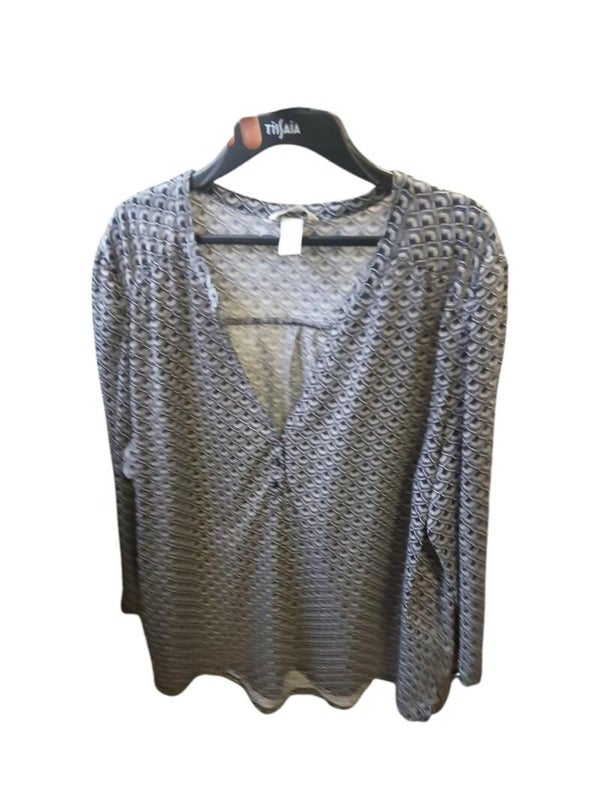 Blouse à motifs bleu et blanc taille XL