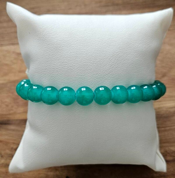 Bracelet perles vert émeraude 8mm