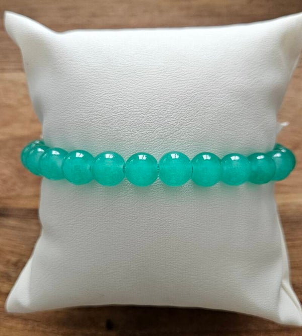 Bracelet perles vert turquoise 8mm