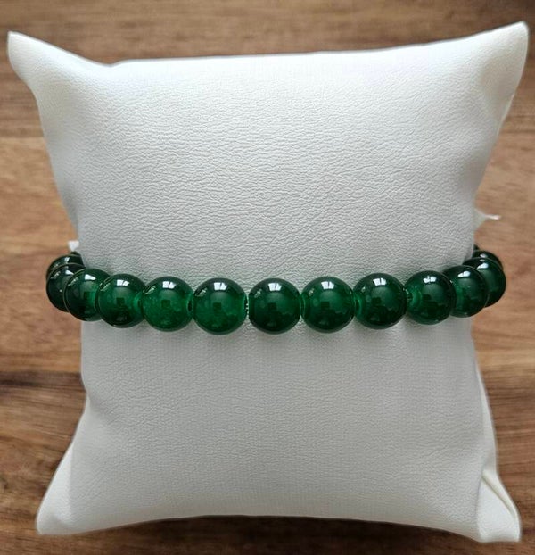 Bracelet perles vert profond 8mm