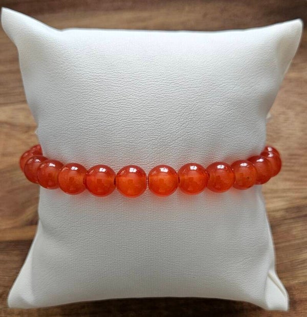 Bracelet perles orange 8mm