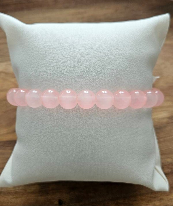 Bracelet perles rose poudré 8mm