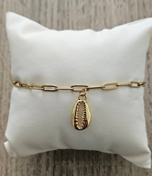 Bracelet coquillage doré – Esprit bord de mer