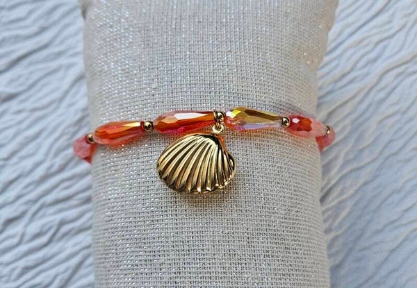 Bracelet Coquillage Corail