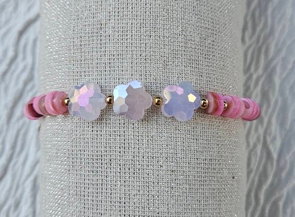 🌸 Bracelet Fleurs Rosées